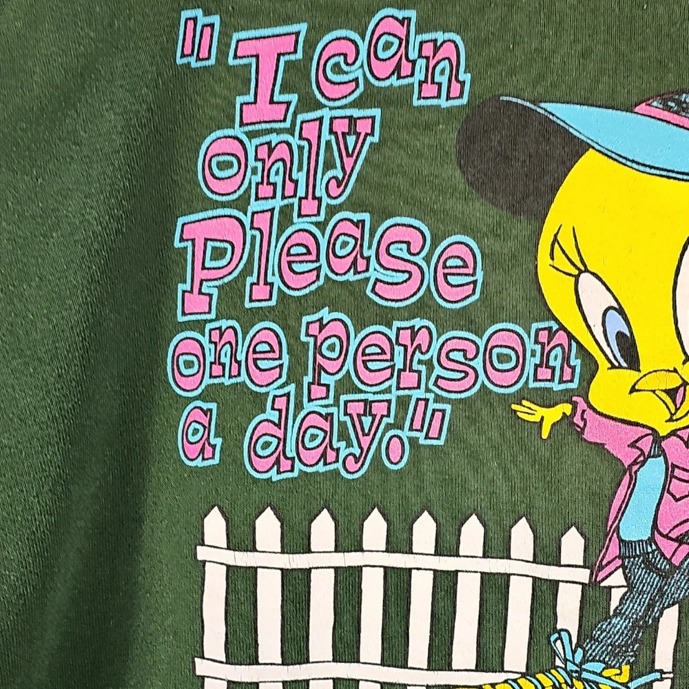 Vintage 1997 Looney Tunes Warner Brothers Tweety Bird XL Sweatshirt Unisex - Picture 9 of 13